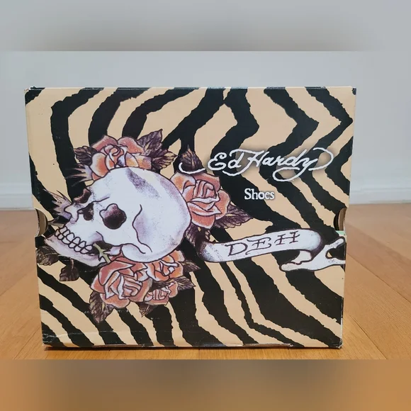 Ed Hardy "Stacey" Black High Heel Peep Toe Shoes - Picture 10 of 12